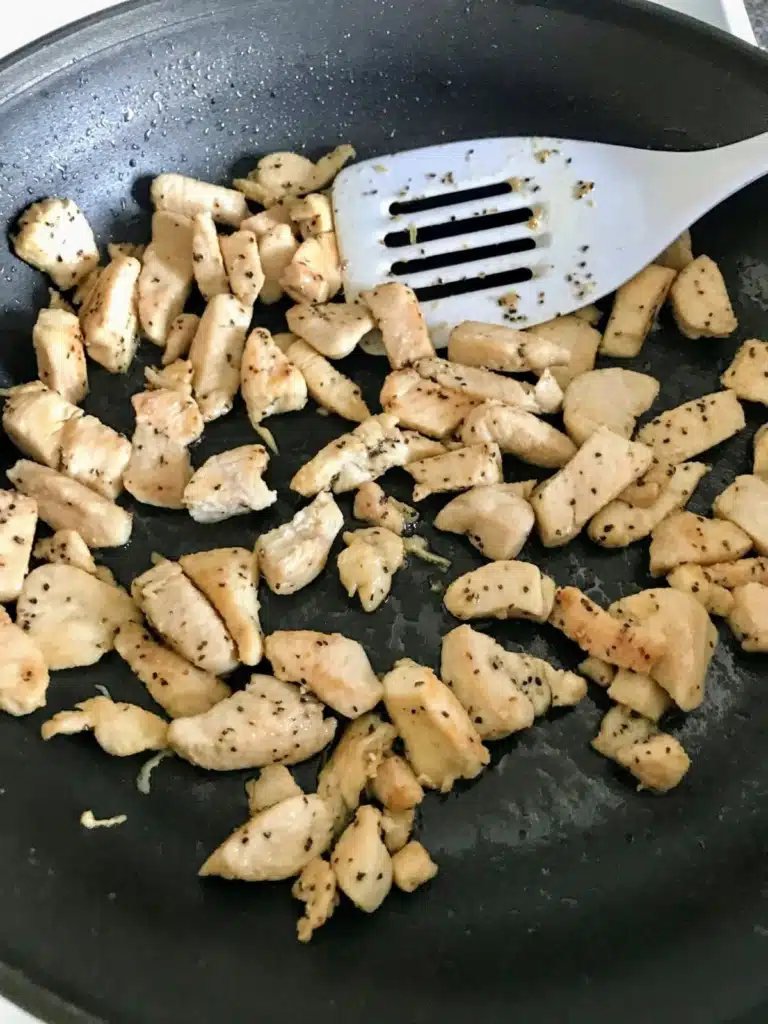 cooked and browned chopped chicken breast 